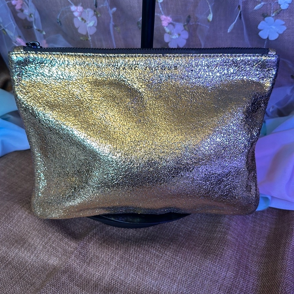 Marc Jacobs Metallic Leather Pouch Gold